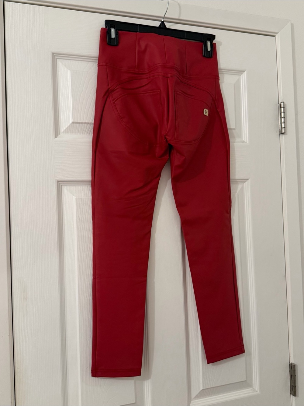 Freddy WR.UP High Waisted Red Faux Leather Pants Skinny Leg